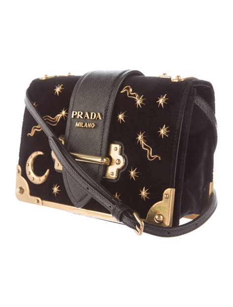 prada astrology velvet shoulder bag.